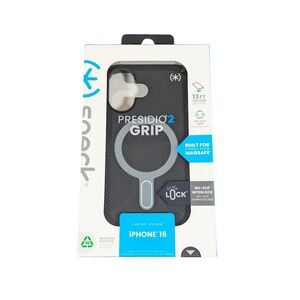 B8-O Speck Presidio2 Grip Magsafe ClickLock Case for Apple iPhone 16 Black